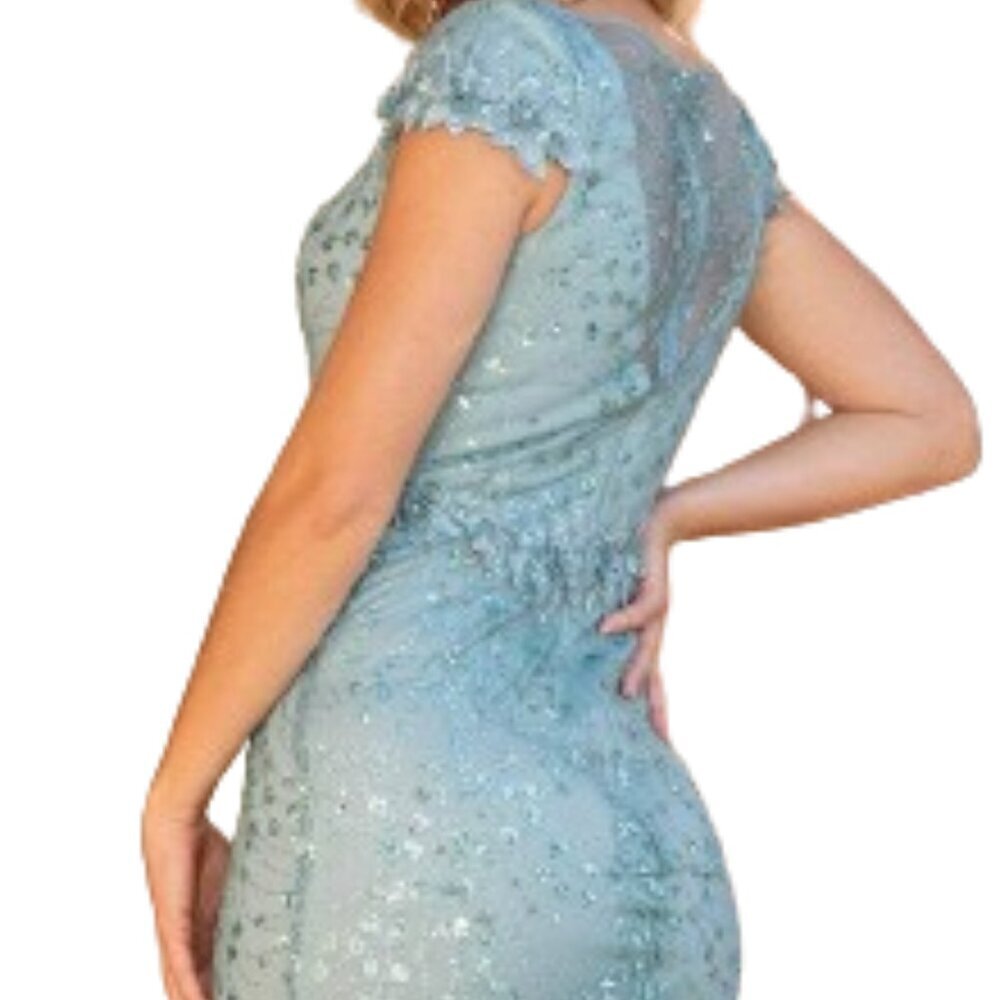 SALE NWT Dancing Queen 4329 Floral embroidered Prom Dresses Sage Size XL - Picture 4 of 6